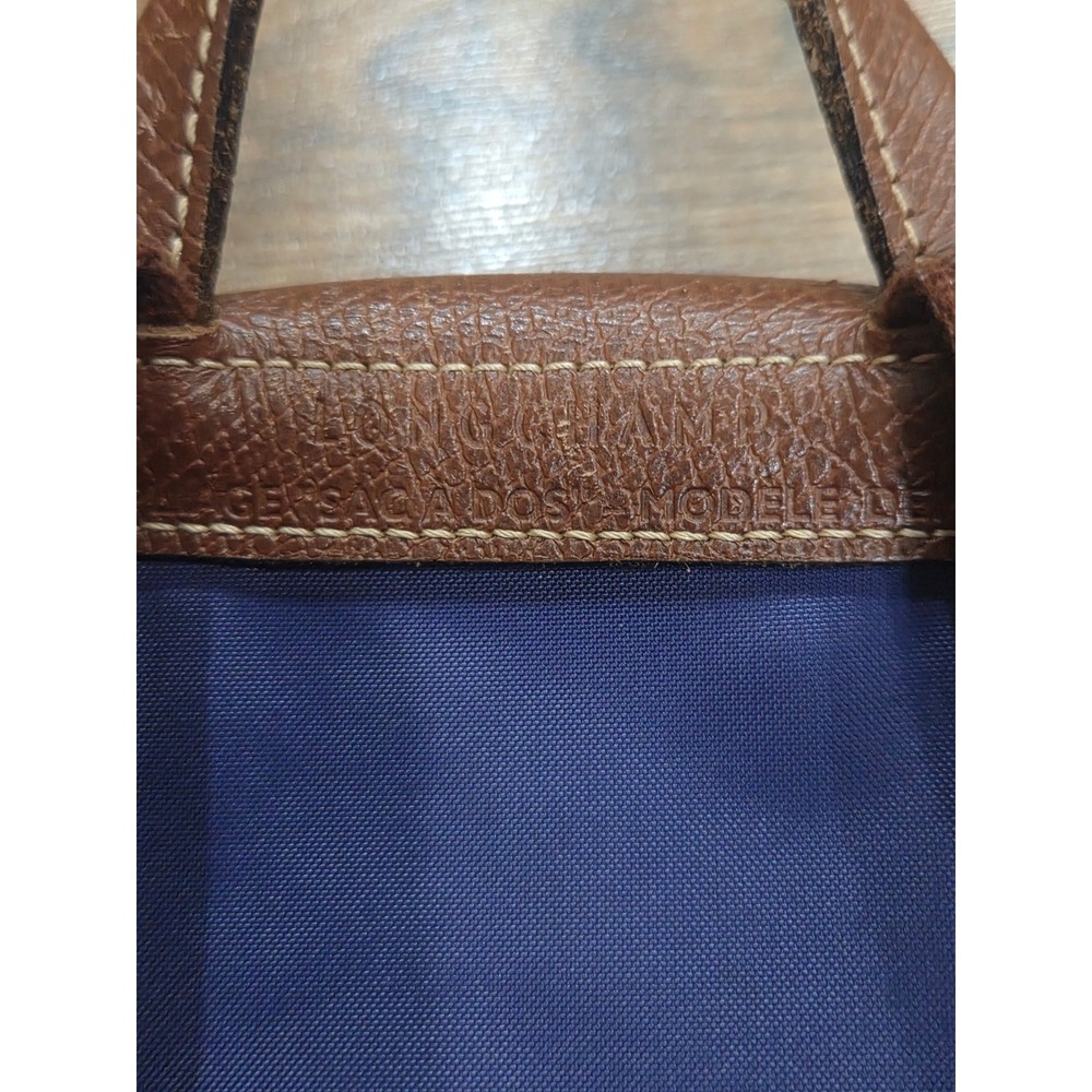 Longchamp Le Pliage Backpack Purple Nylon Leather Foldable Bag Preppy Luxe Easy - Picture 5 of 9